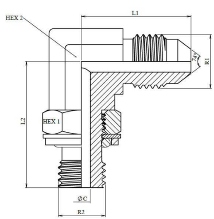 Cot masiv cu filet exterior unf bspp (variante multiple) [1]