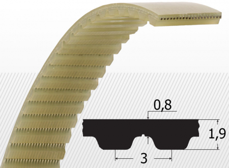 poliuretan pas metric - Curea AT3 399-18 MM, Synchroflex