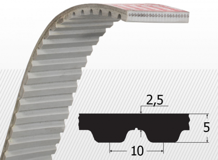 poliuretan pas metric - Curea AT10- 500 (z=50) Optibelt Alpha  Power