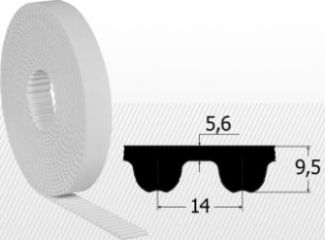 curea dintata liniara din poliuretan - Curea HTD 14M-40 MM, metru liniar, PU PAZ, insertie otel, ConCar