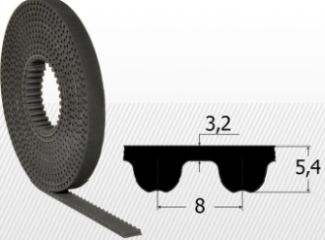 COMPONENTE INDUSTRIALE - Curea HTD 8M-15 MM, metru liniar, neopren+insertie fibra de sticla, Concar