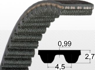 COMPONENTE INDUSTRIALE - Curea STD 4.5M 383 (z=85) Bando