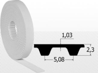 curea dintata liniara din poliuretan - Curea XL-037 (9.53 mm), metru liniar, PU,  insertie metalica, Concar