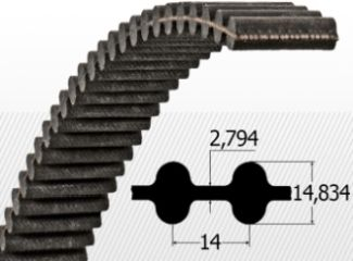 COMPONENTE INDUSTRIALE - Curea D-HTD 14M 1890 (z=135) Gates PowerGrip GT2