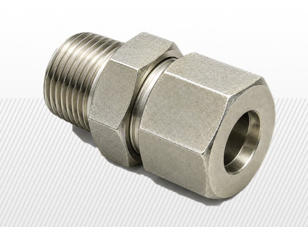 COMPONENTE INDUSTRIALE - Fiting drept masiv metric bspp cu inel taietor si piulita (variante multiple)