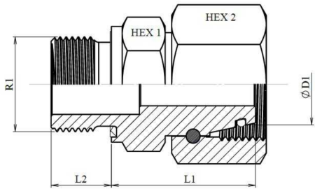 Fiting masiv cu filet ext int metric metric (variante multiple) [1]
