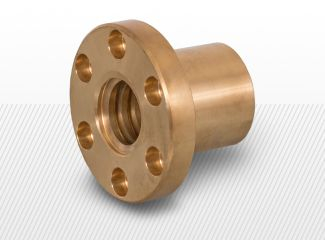 suruburi cu filet trapezoidal - Piulita FTN 10AL 10x3mm din bronz cu flansa