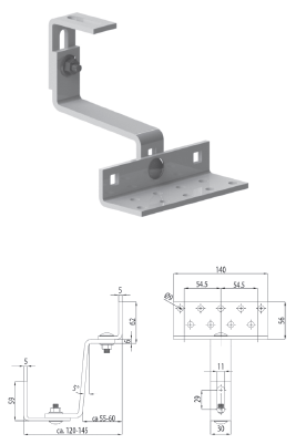 accesorii pentru panouri solare - Placa ajustabila pentru acoperis  (variante multiple)