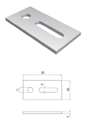 profiluri din aluminiu - Placa fixare pentru acoperis  084.106.169