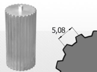 roti pentru curele si bucse - Bara dintata XL Z=34, L=160mm aluminiu