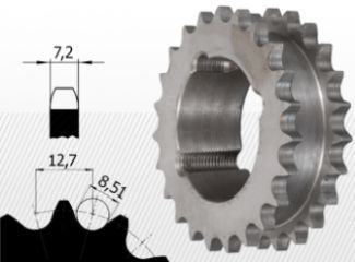 roti de lant duplex simplex cu bucsa conica - Roata de lant duplex simplex cu bucsa conica 08B (variante multiple)