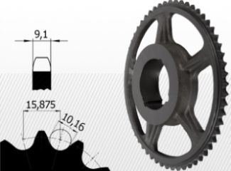 COMPONENTE INDUSTRIALE - Roata de lant 10B-2 Z=45 BC2517, fonta