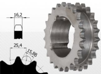 roti de lant duplex simplex cu bucsa conica - Roata de lant 16B Z14 BC2012, pt doua lanturi simple
