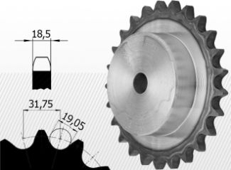 COMPONENTE INDUSTRIALE - Roata de lant 20B-1 Z=10 calit