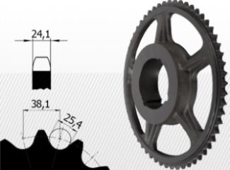 COMPONENTE INDUSTRIALE - Roata de lant 24B-3 Z=76 BC4545, fonta