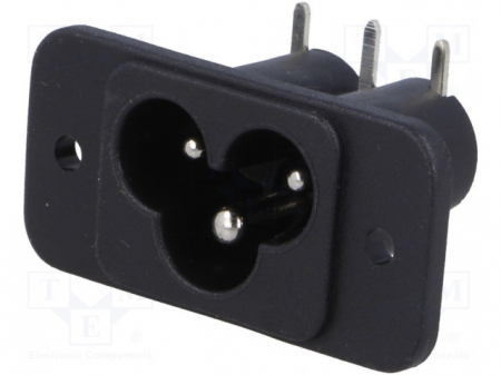 Electronice - Soclu alimentator AC, 2.5A, 3 Pini