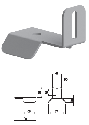 profiluri din aluminiu - Suport orizontal prindere profil pentru acoperis tabla cutata 084.106.125