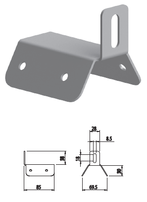 profiluri din aluminiu - Suport prindere centru tabla cutata 084.106.134