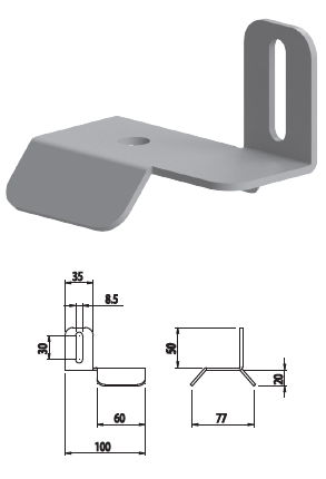 profiluri din aluminiu - Suport vertical prindere profil  pentru acoperis tabla cutata 084.106.123