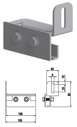 profiluri din aluminiu - Suport vertical prindere profil  pentru acoperis tabla faltuita 084.106.121