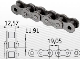 transmisii prin lanturi - Lant asa cu role seria A 12A (variante multiple)
