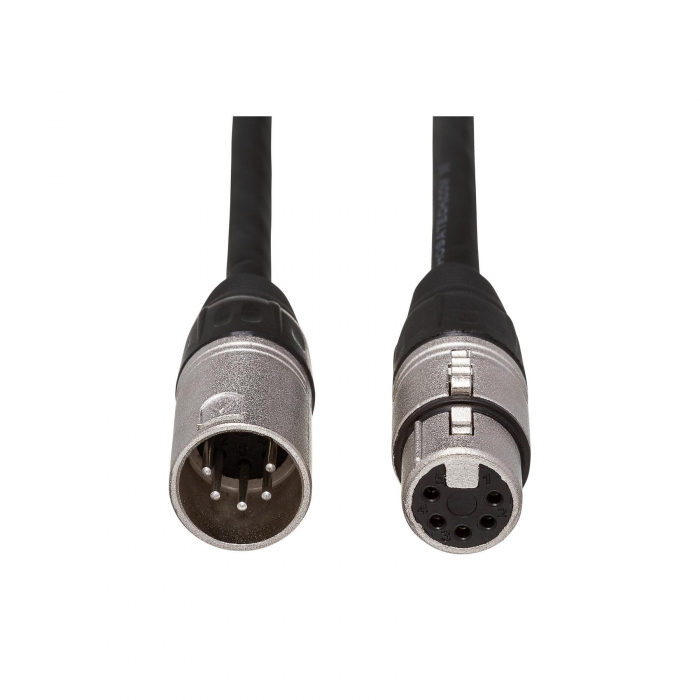 Hosa DMX-520 - Cablu de lumini DMX512, XLR5 Tata la XLR5 Mama - 6m, Negru [2]