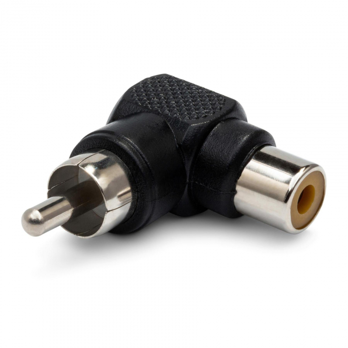 Hosa GRA-259 - Adaptor RCA Mama la RCA Tata 90 grade, Negru [2]