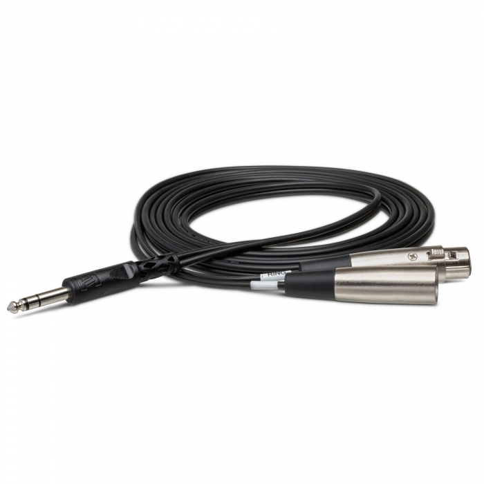 Hosa SRC-203 - Cablu Insert Jack 6.35mm la 1 x XLR Mama si 1 x XLR Tata - 2.7m, Negru [3]