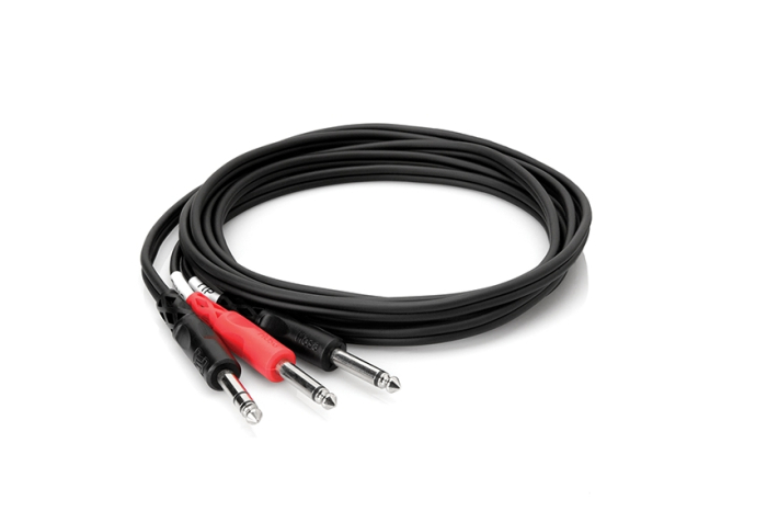 Hosa STP 203  - Splitter Audio - Jack 6.35mm Tata Stereo la 2 x Jack 6.35mm Tata Mono - 3m [2]