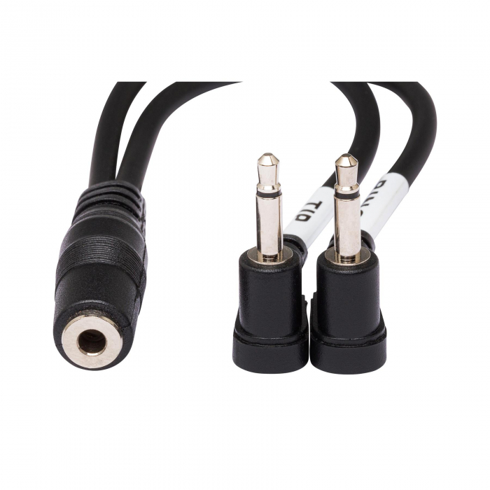 Hosa YMM-492 - Air Travel Headphone Adapter, Jack 3.5mm Mama Stereo la 2 x Jack 3.5mm Tata Mono 90 grade [3]