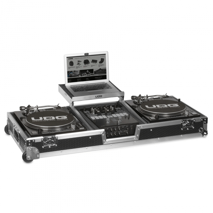 UDG Ultimate Flight Case Set Multi Format Turntable Battle & 10"/12" Mixer Plus (Laptop Shelf + Wheels [2]