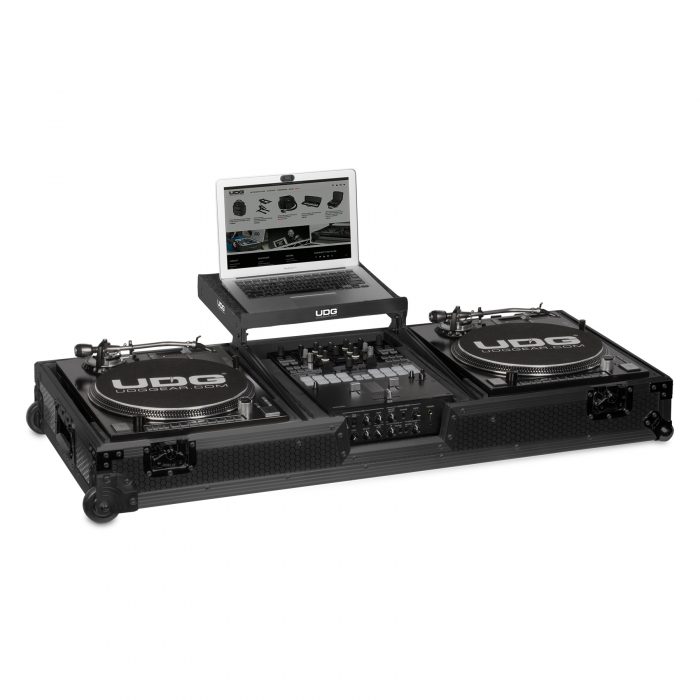 UDG Ultimate Flight Case Set Multi Format Turntable Battle & 10"/12" Mixer Plus (Laptop Shelf + Wheels) [3]