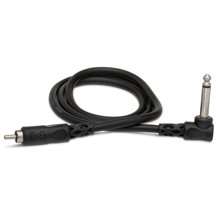 Cabluri RCA - Jack - Hosa CPR-103R - Cablu Jack 6.35mm Tata Mono 90 grade la RCA Tata - 0.9m, Negru
