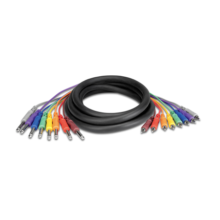 Cabluri RCA - Jack - Hosa CPR 803 - Cablu Multicore 8 x Jack 6.35mm Tata Mono la 8 x RCA Tata - 3m