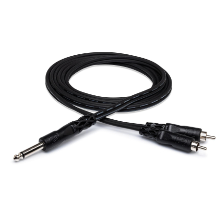 Cabluri - Hosa CYR-101 - Cablu Y Jack 6.35mm Tata Mono la 2 x RCA Tata - 1m, Negru