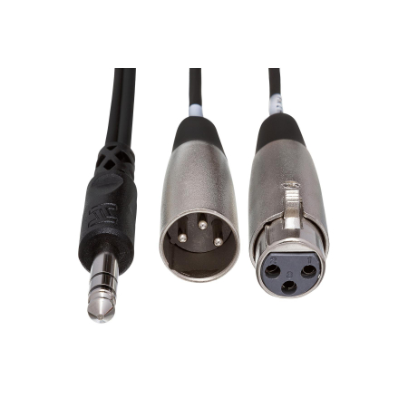 Hosa SRC-203 - Cablu Insert Jack 6.35mm la 1 x XLR Mama si 1 x XLR Tata - 2.7m, Negru [1]