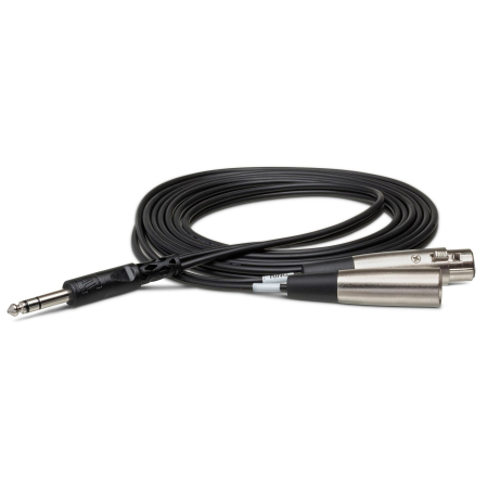 Hosa SRC-203 - Cablu Insert Jack 6.35mm la 1 x XLR Mama si 1 x XLR Tata - 2.7m, Negru [2]
