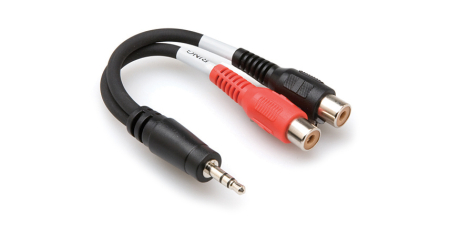 Cabluri - Hosa YRA 154 - Splitter Audio - Jack 3.5mm Tata Stereo la 2 x RCA Mama