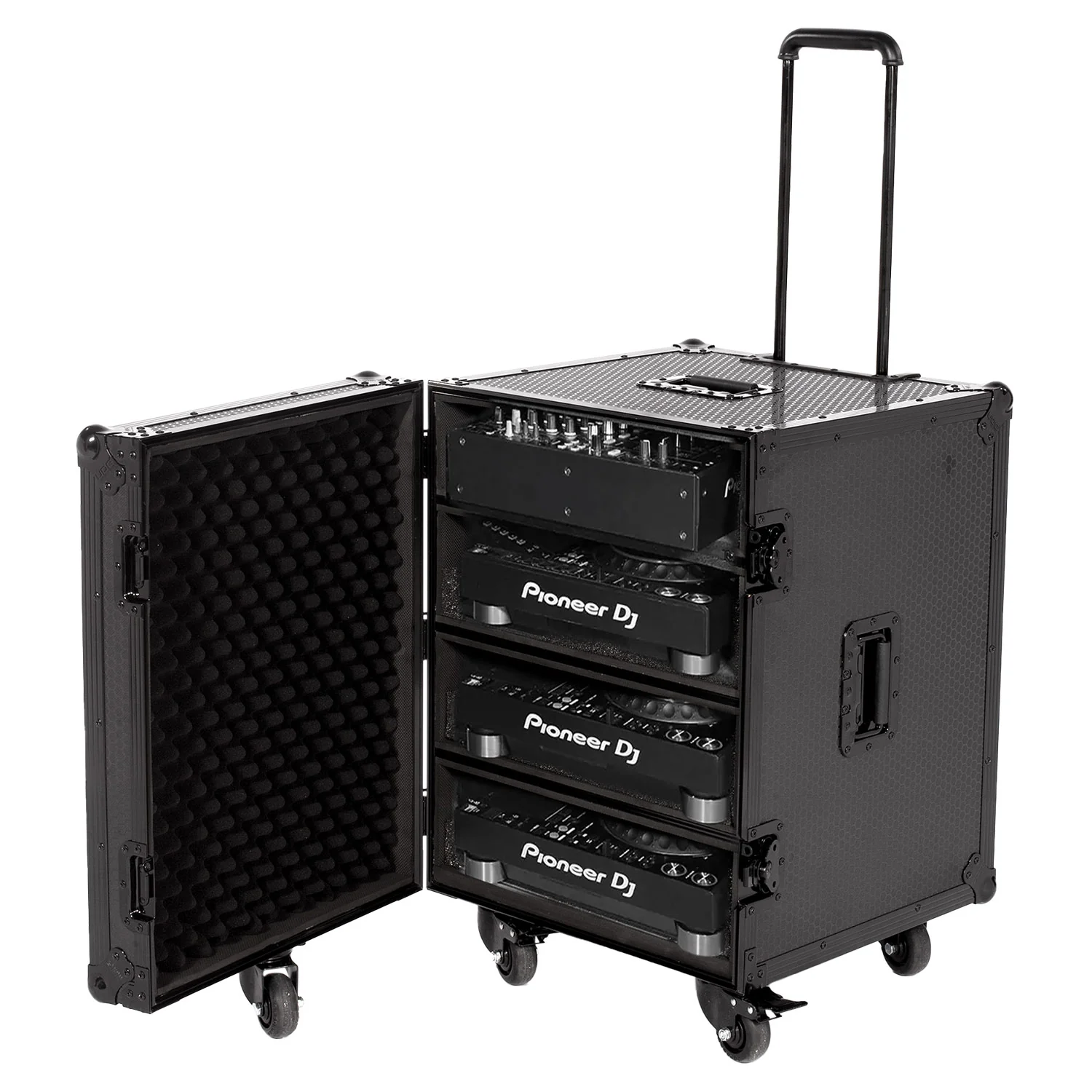 Flightcases - UDG Ultimate Flight Case 4 CDJ/ Mixer Black Plus (Trolley & Spinner Wheels)