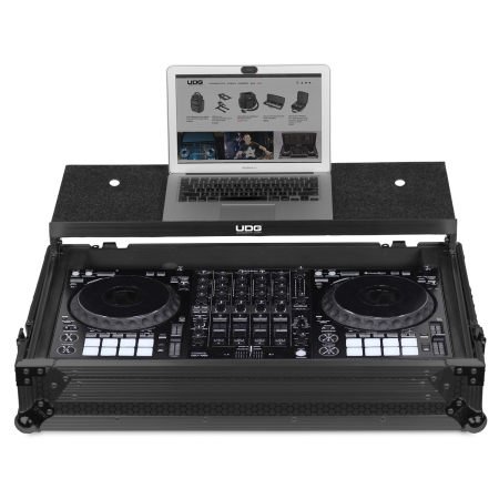 EOL - UDG Ultimate Flight Case Pioneer DJ DDJ-1000 Black Plus (Laptop Shelf+Wheels)