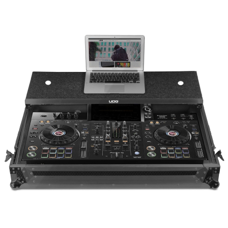 Flightcases - UDG Ultimate Flight Case Pioneer DJ XDJ-RX3 Black Plus (Laptop stand & Wheels)