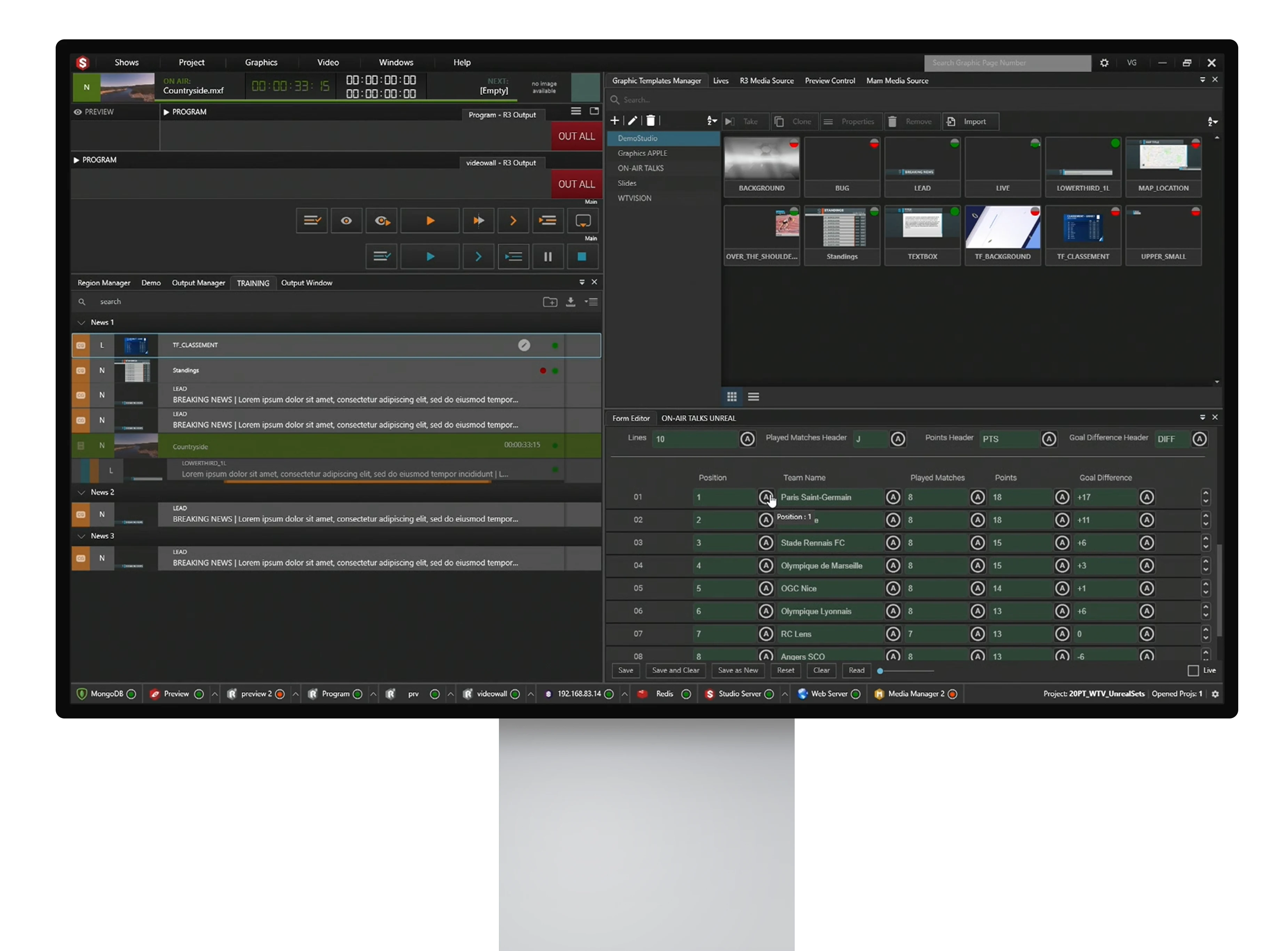 Grafica & Decor Virtual - wTVision Studio CG | ON-AIR GRAPHICS AND VIDEO CONTROLLER