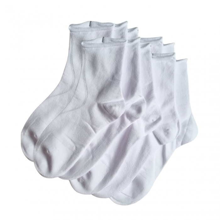 SET 10 PERECHI SOSETE BUMBAC FARA ELASTIC - DAMA - ALBE [1]
