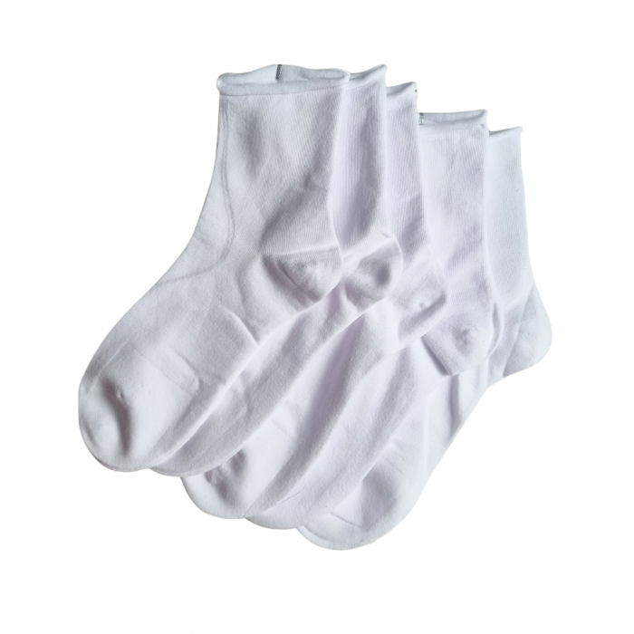 SET 5 PERECHI SOSETE BUMBAC FARA ELASTIC - DAMA - ALBE [1]