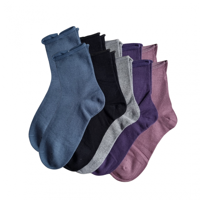 SET 20 PERECHI SOSETE BUMBAC FARA ELASTIC - DAMA - COLORATE [1]