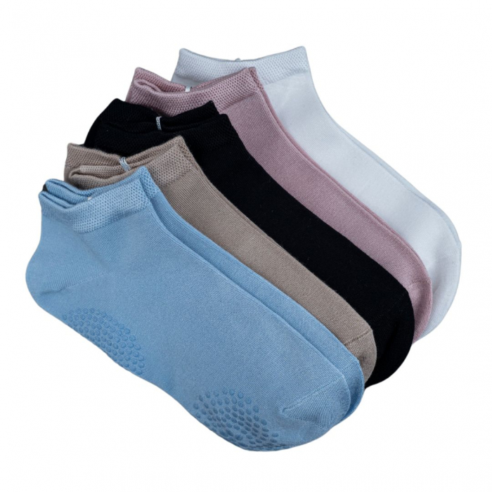 SOSETE BAMBUS SCURTE PENTRU FEMEI - TALPA ANTI-ALUNECARE - MULTICOLOR - SET 20 PERECHI [1]