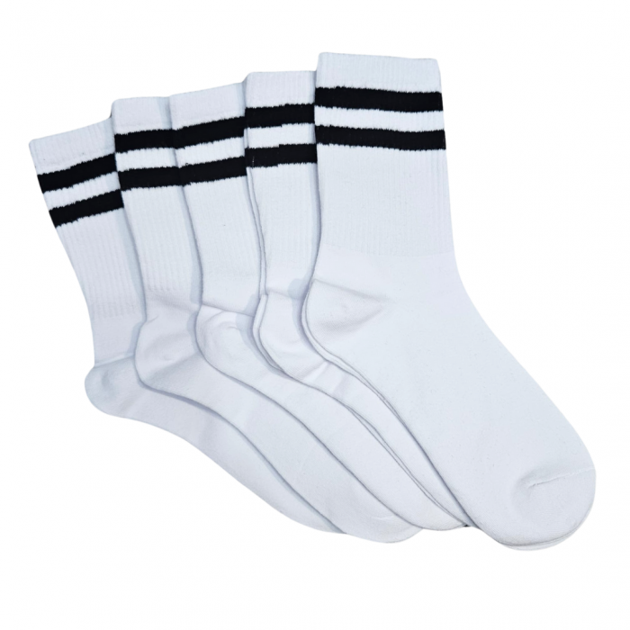SOSETE BARBATI - ALBE CU DUNGI NEGRE - LUNGIME MEDIE - SET 5 PERECHI [1]