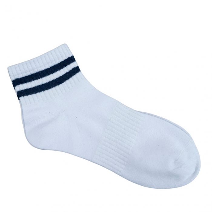 SOSETE BUMBAC ALBE CU DUNGI ALBASTRE BARBATI - SCURTE - SET 10 PERECHI [1]