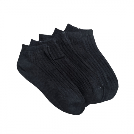 SOSETE DAMA - SET 5 PERECHI SOSETE BUMBAC SCURTE NEGRE - DAMA