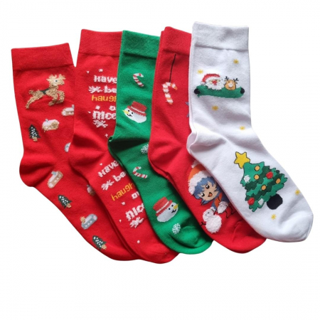 SOSETE CRACIUN - SET 5 PERECHI SOSETE - MOTIVE CRACIUN - BARBATI